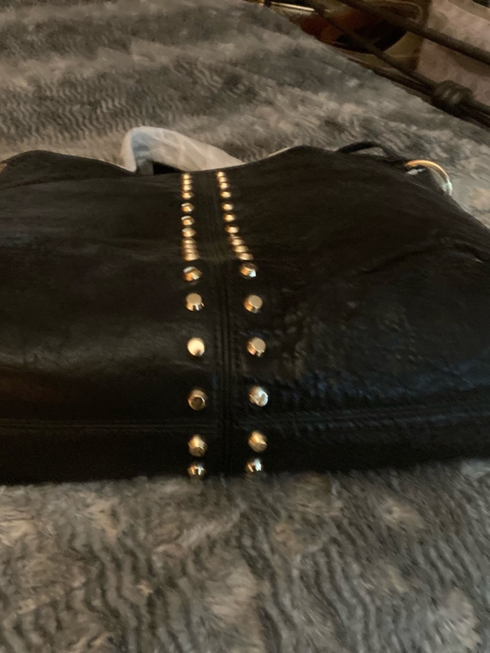 Michael Kors Black Uptown Astor Tote with Gold Stud Accents - Picture 3 of 11